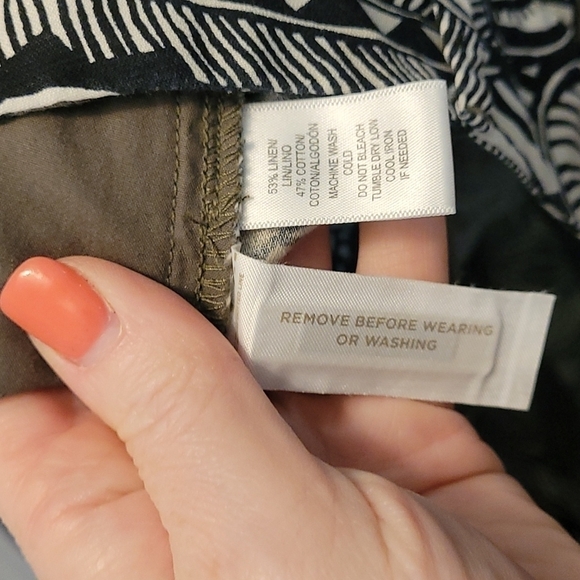 Loft sz 2 green black white tropical linen blend Riviera shorts new WS9 - Picture 4 of 4